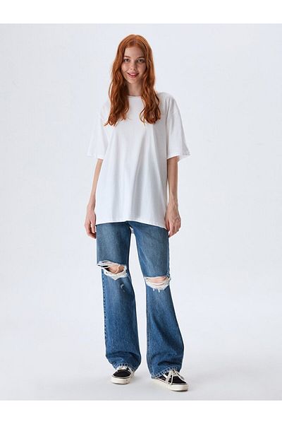 Ltb White T-Shirt - Beach Printed