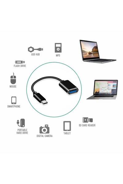 Derwell Yeni 2025 Usb C Usb 3.0 Otg Kablo Type-c Erkek To Usb 3.0 Dişi Typec Otg Veri Aktarma Kablosu