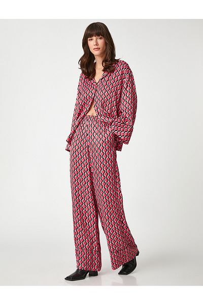 Koton Palazzo Trousers with Pockets and Elastic Waist
