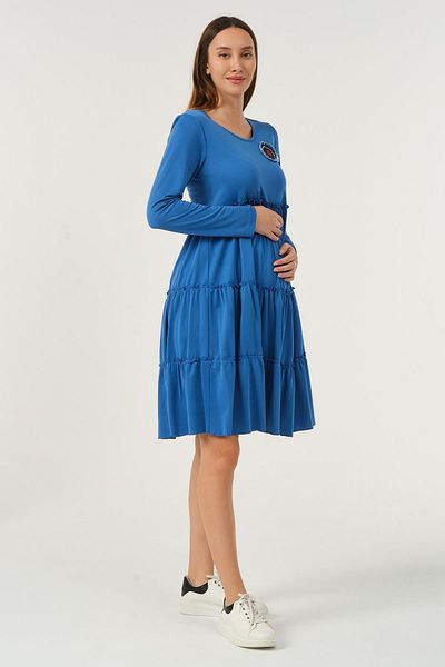 BUSA Rochie de Maternitate Casual Volane Fustă Albastra