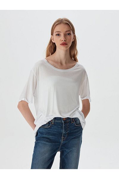 Ltb Round Neck White T-shirt