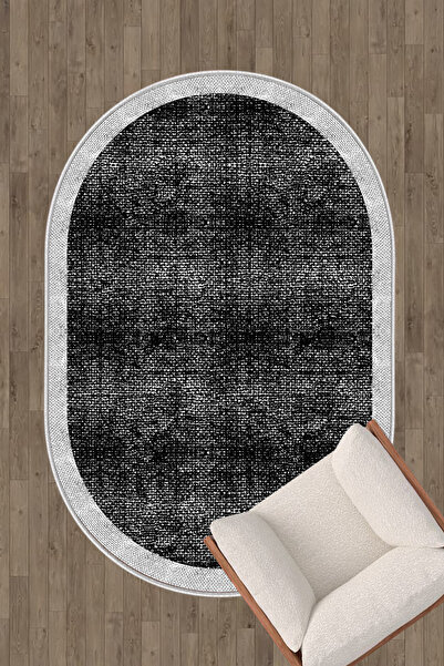 HaLıFoRuM Dekoratif Salon Ve Yolluk Oval Halı Kaymaz Tabanlı Makinede Yıkanab...