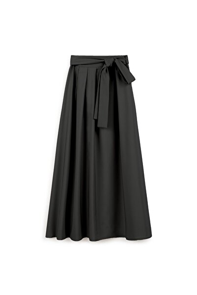 praye Μαύρη πλισέ φούστα - δεμένη μέση