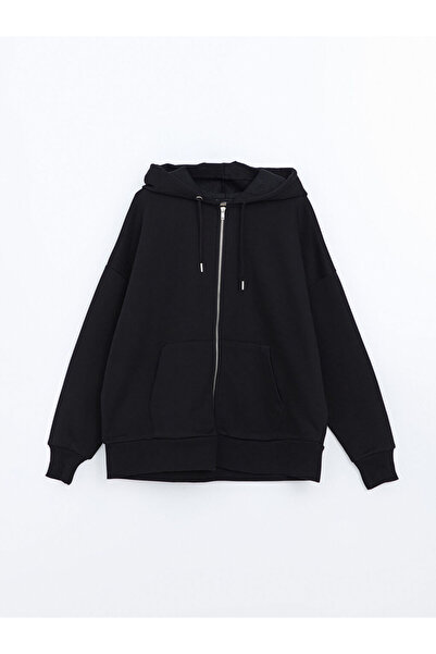 LC Waikiki Lcw Vision με κουκούλα oversized Γυναικείο φούτερ με χοντρό φερμουάρ