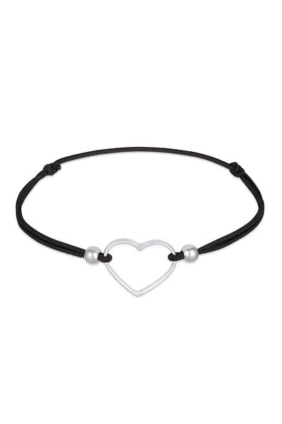 ELLI Armband Damen Herz Cut-out Love mit Gummiband in 925 Sterling Silber