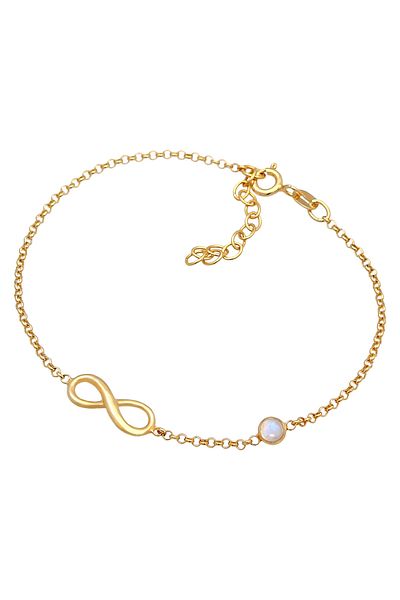 ELLI Bracelet Ladies Solitaire Infinity Symbol With Moonstone In 925 Sterling Silver