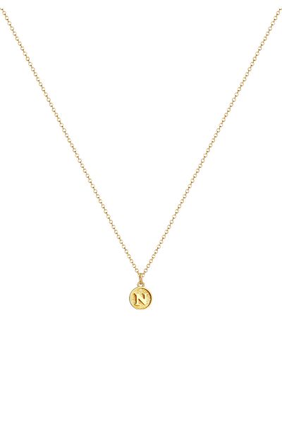 ELLI Necklace Platelet Initials Letter N Minimal In 925 Sterling Silver