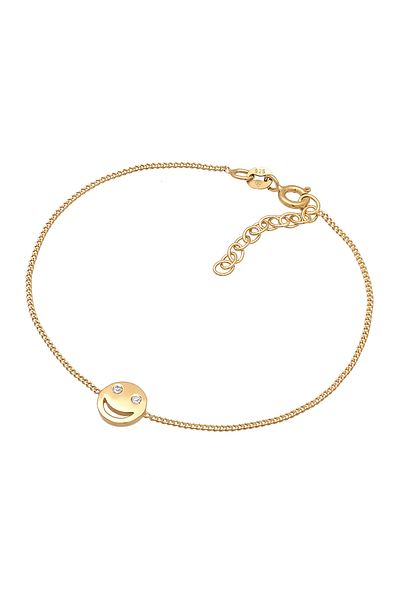ELLI Bracelet Ladies With Smiling Face Symbol Trend With Crystals In 925 Sterling Silver