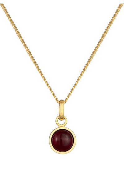 ELLI Necklace Premium Necklace Ladies Solitaire Basic Round With Garnet Gemstone In 925 Sterling Sil