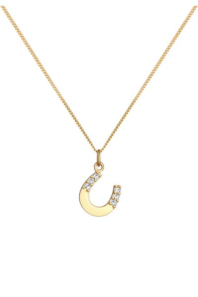 ELLI Colier Doamnă Pandantiv Potcoavă Simplu Cu Cristal În Argint Sterling 925