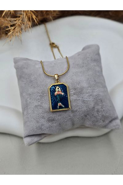 AURA Colored Steel Necklace - Fish Figure