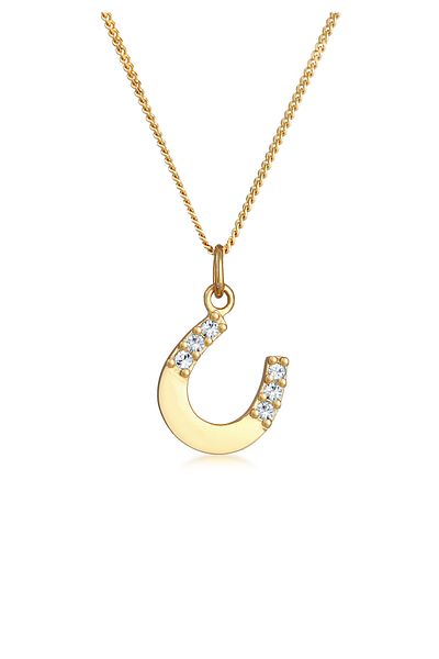 ELLI Colier Doamnă Pandantiv Potcoavă Simplu Cu Cristal În Argint Sterling 925
