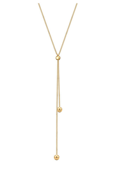 ELLI Dámsky náhrdelník s guľôčkovým príveskom v tvare Y, filigránový, nastaviteľný, zo striebra 925