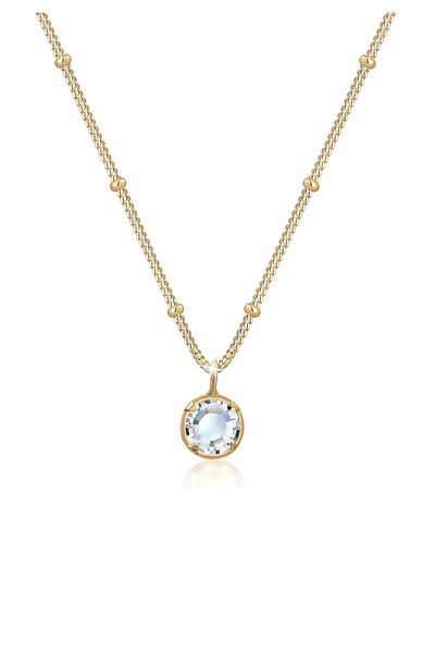 ELLI Halskette Damen Eleganter Anhänger mit Kristallen aus 925 Sterling Silber