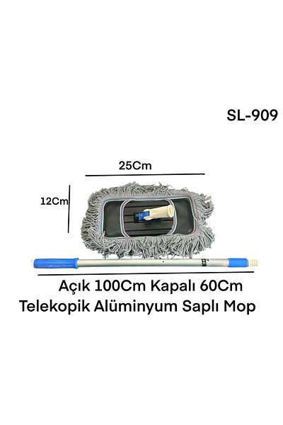 gcstore 25Cmx12Cm Mop 60Cm/100Cm Telescopic Extendable Aluminum Metal Handle Auto Wash and Floor Mop