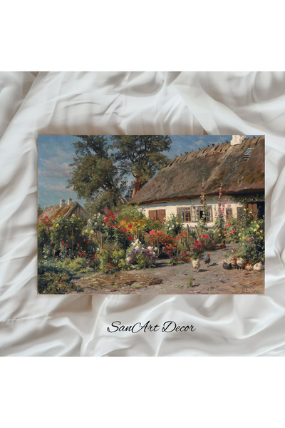 Sanart Vintage Painting with Frame, Oil Painting, Framed Painting, Artistic Decor, Landscape Painting