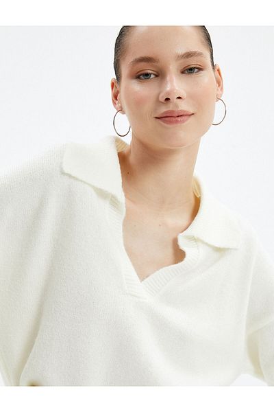 Koton Polo Neck Knitwear Sweater Comfortable Cut Long Sleeve Soft Textured