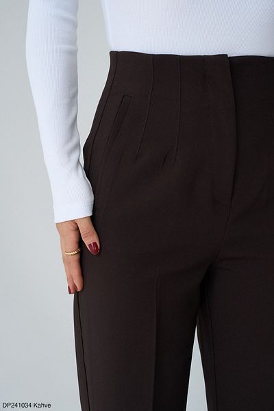 Liora Women's Coffee High Waist Waist Sitting Palazzo Pants