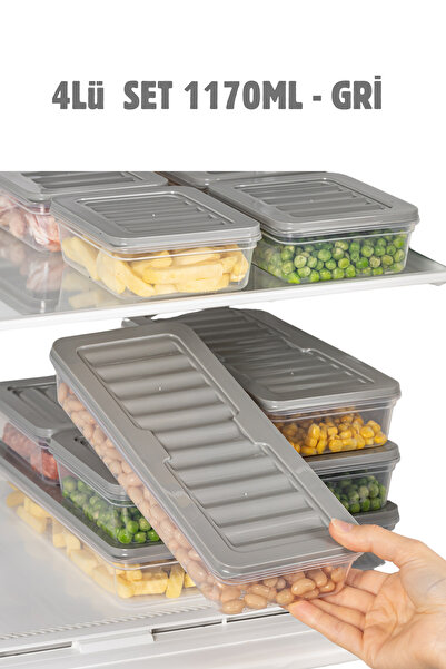 Soft Chef FreshBox Buzdolabı & Buzluk Düzenleyici Saklama Kabı 4lü 1170ml Set