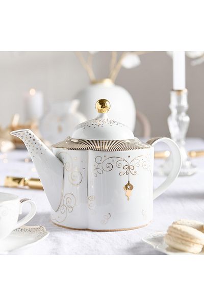 Pip Studio Royal Gold White White Porcelain Teapot 950 ml