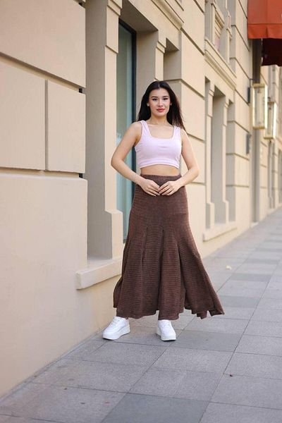 EREN STYLE Бохемска дълга памучна пола с еластична талия и изпъстрени парчета