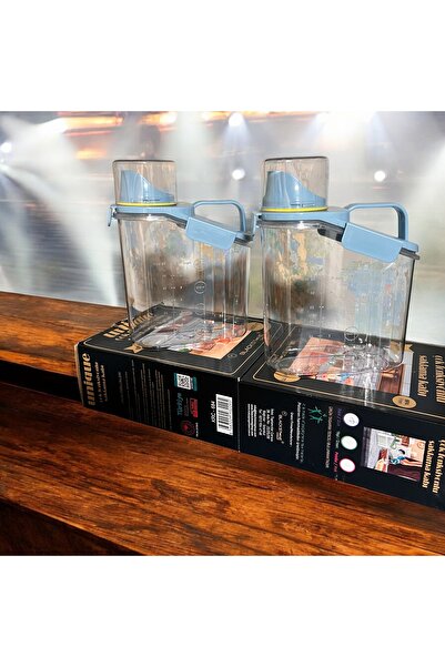 GUNES ZUCCACIYE Pratik Kapaklı Ölçülü  Erzak Kabı 1800 Ml 2 Li Set