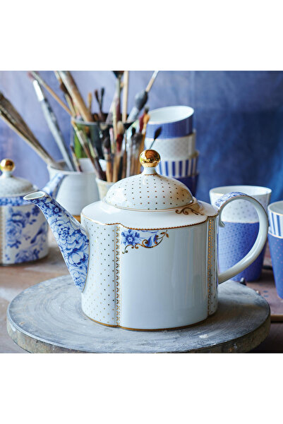 Pip Studio Royal White Mavi Beyaz Porselen Demlik 1600 Ml