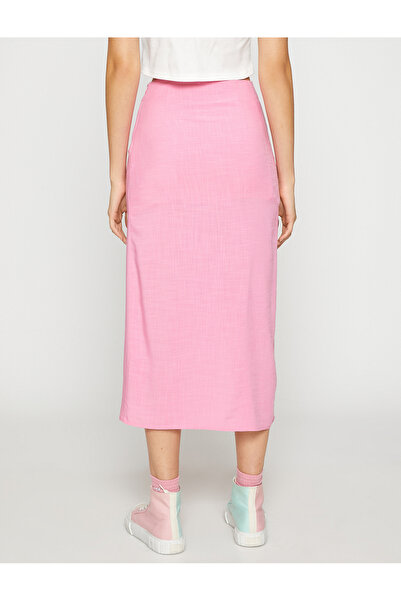 Koton Midi szoknya összegyűjtött hasított részletesen magas derék