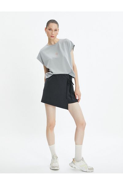 Koton Yoga T-Shirt with Window Detail on the Back, Modal Fabric, Soft Hand Texture