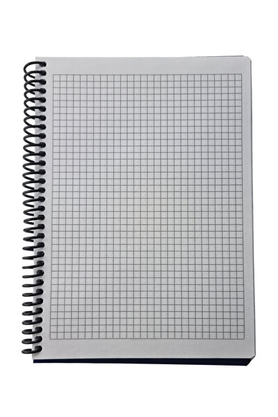 Şirin Yün A5 Spiralli Pvc Kapaklı 80 Yaprak Kareli Defter 1 Adet Siyah