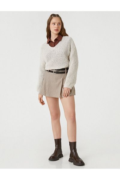 Koton Knit Knitwear Sweater V-Neck Long Sleeve