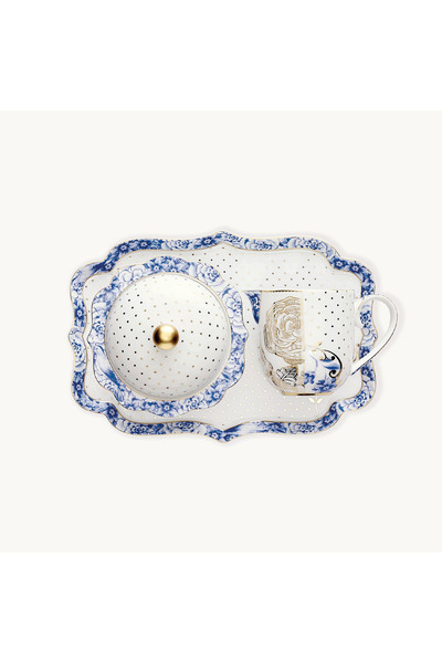 Pip Studio Royal White Mavi Beyaz Porselen Tepsi 26 Cm