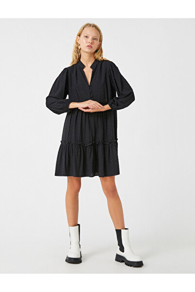 Koton Schwarzes Damenkleid 3WAL80006IW