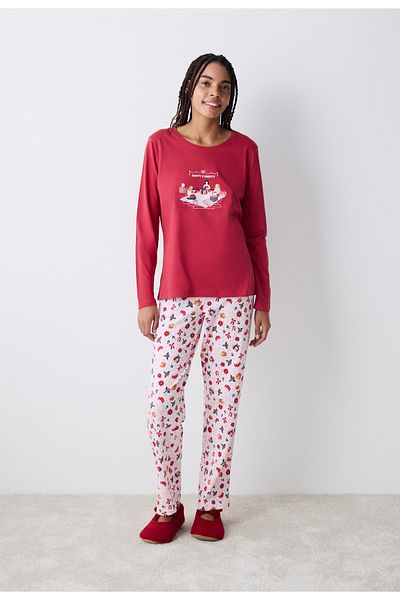 Penti Set de pijamale cu pantaloni roșii Happy&Merry