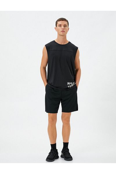 Koton Sport-Tanktop mit übergroßem Slogan, bedruckter Rückseite, detailliert, ärmellos