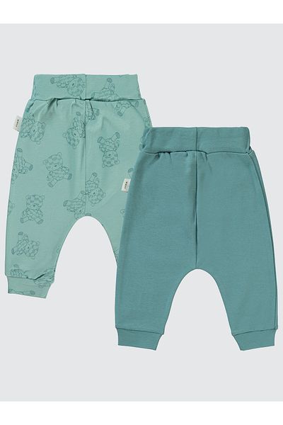 Civil Baby 6-18 Months Baby Boy Single Bottom Petrol Color 2-Piece Set Without Booties