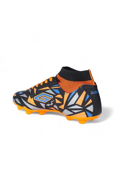Dugana Turf Field Gear Crampoane Astroturf cu șosete la gleznă Pantofi de fotbal de sezon nou Negru - Portocaliu