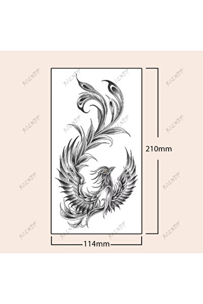 GLANZEND Gerçek Dövme Görünümlü Anka Kuşu Modeli 3 Boyutlu Tattoo