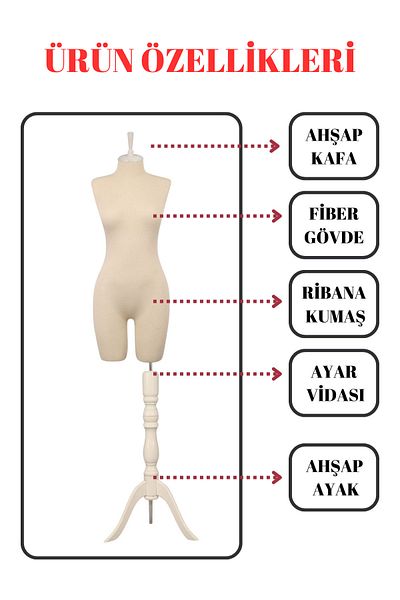 Manken İstanbul Needle-Free Proofing Manikin for Showcase - Wearable Tailor Pants (Size 36-46)