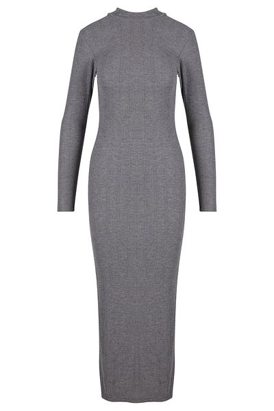 Urban Classics Ladies Rib Longlseeve Mockneck Kleid