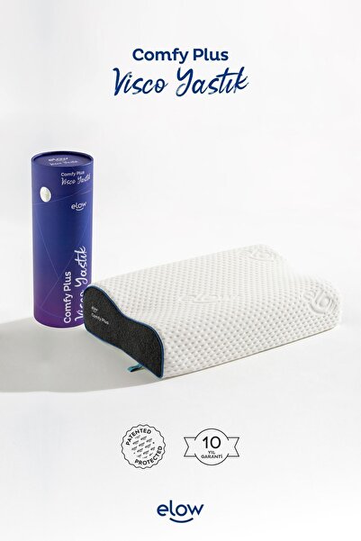 Elow Comfy Plus Çift Taraflı Boyun Destekli Ortopedik Visco Yastık, 55 X 36 X...