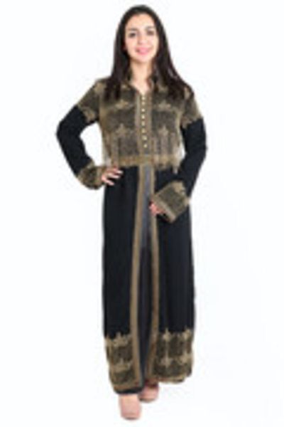 IKKXA Crystal Bliss Handcrafted Black Kaftan IKW9134