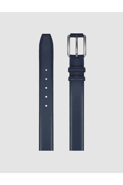 Cabani 100% Genuine Leather Navy Blue 4 cm Men's Casual Belt
