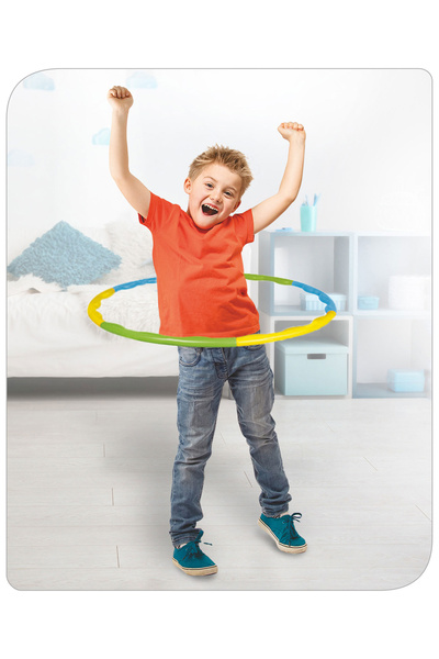 Babyhug Collapsible Hula Hoop- Motor Skill Development Exercise Toy for Kids 3+, Blue/Green/Yellow