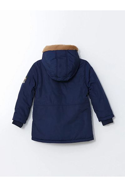 LC Waikiki LCW Kids Marineblauer aufblasbarer Jungenmantel mit Kapuze