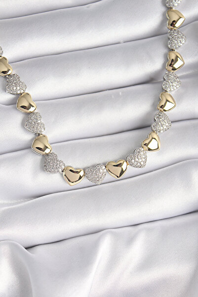 PARILTIATÖLYESİ النحاس مزيج اللون الزركون حجر القلب نموذج VIP الحصري سلسلة قل...