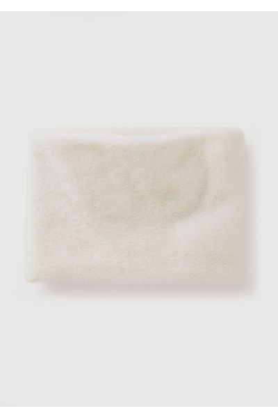 United Colors of Benetton Women's White Fur Look Soft Neck Collar