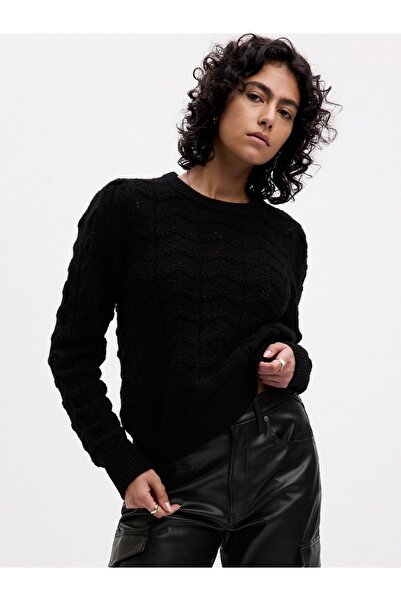 GAP Kadın Siyah Yün Karışımlı Örgü Kazak