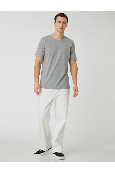 Koton Basic T-Shirt Crew Neck μανίκι Λεπτομέρειες
