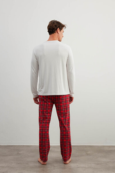 Syah Erkek Pamuklu Uzun Kollu Pijama Takımı